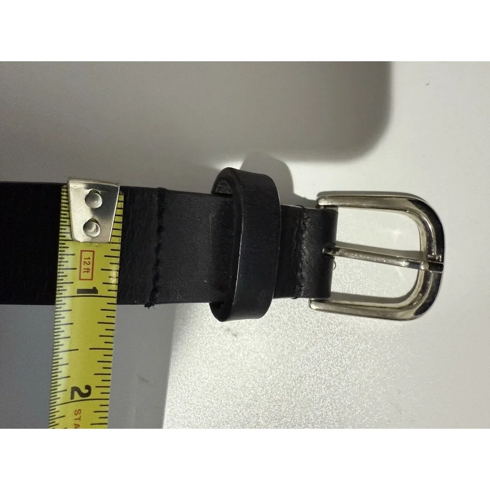 OBEY UNISEX LEATHER WAIST BELT COLOR BLACK AND SILVER BUCKLE‎ 43